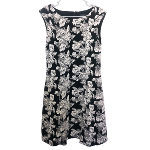 ADRIANNA PAPEL Black, White, & Gray Floral Dress